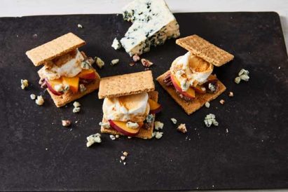 Peach, Pecan, and Blue Cheese S’mores Image